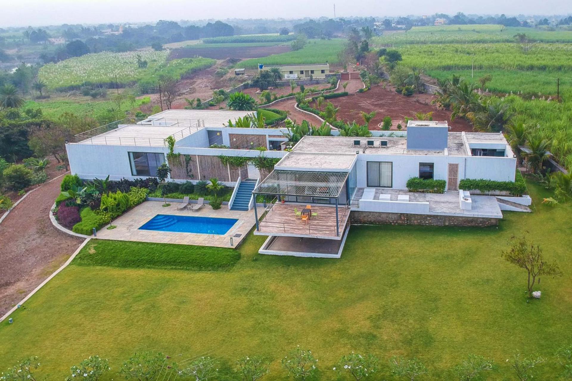 Open House By Stayvista - Nestled In Nature, Featuring A Swimming Pool & Expansive Lawn For A Serene Retreat Shikrapur Ngoại thất bức ảnh
